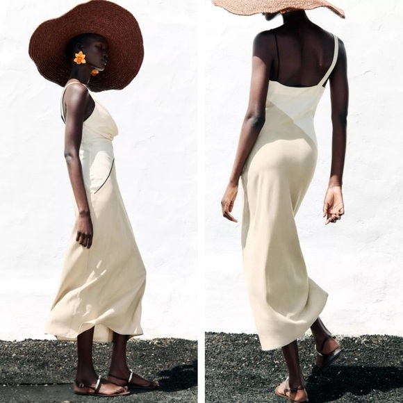 NWT Zara Combination Midi Dress Size M - Picture 6 of 15